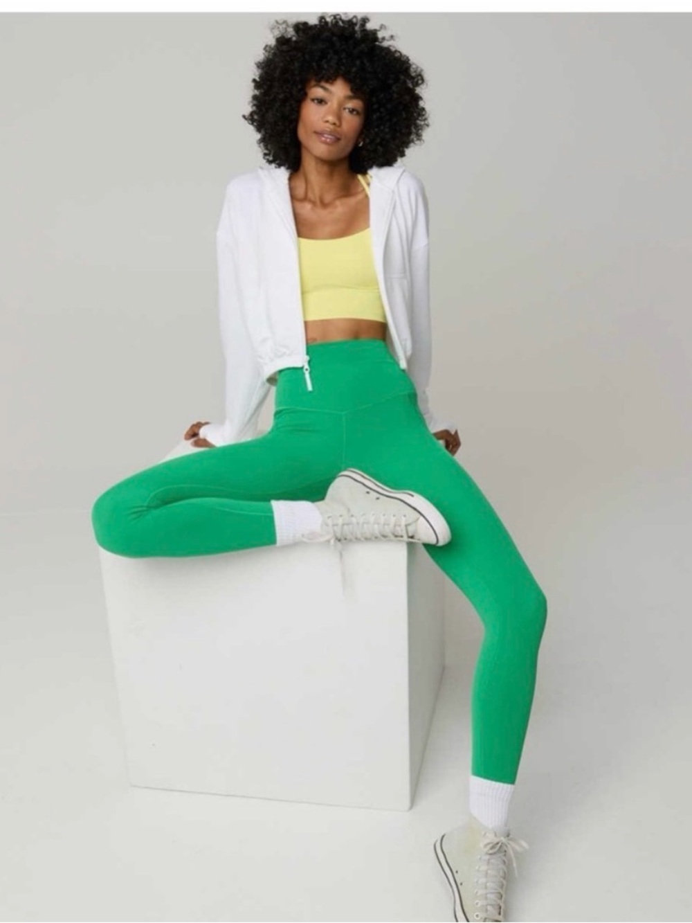 aerie OFFLINE Real Me Xtra High-Rise 7/8 Bright Green Seamless Leggings